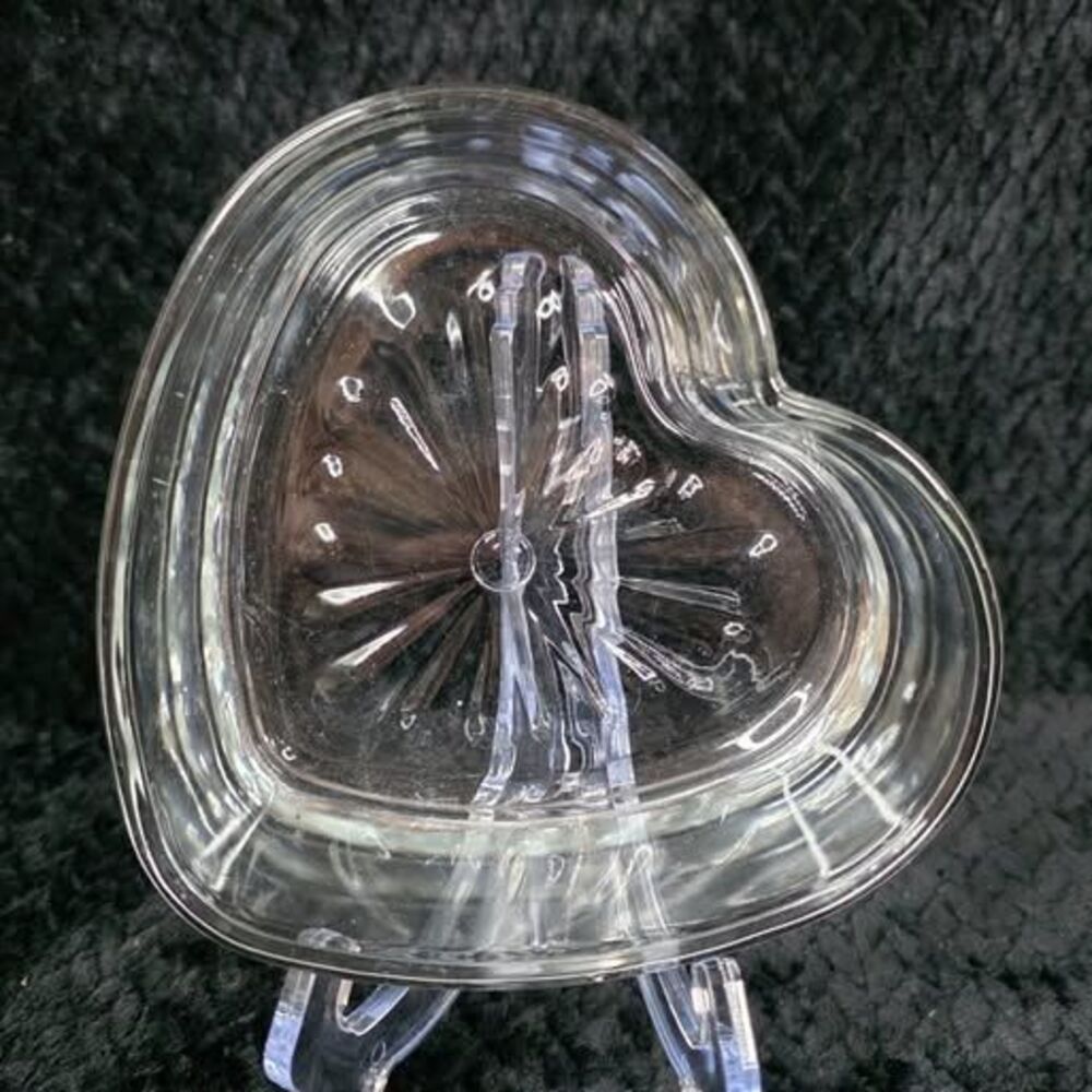 VTG Libbey Heart Shaped Glass Candy Dish | Clear Pressed Glass | Trinket Bowl